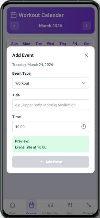 Calendar add event screen