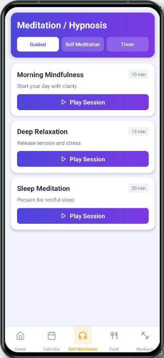 Meditation sessions list
