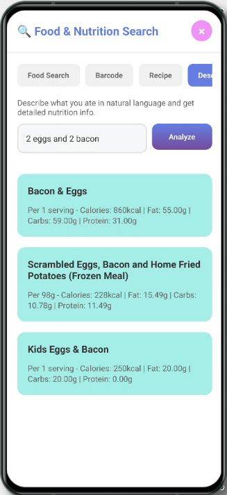 Calculator support for recipe planning